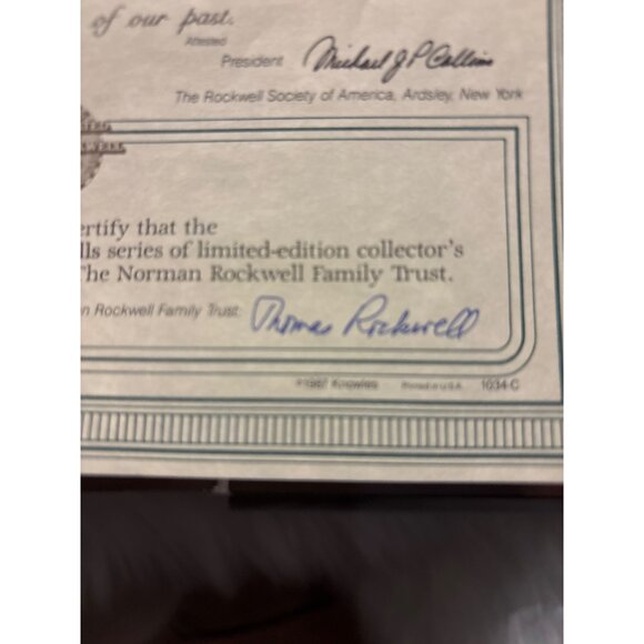 Norman Rockwell Collector Plate "Portrait For A Bridegroom" Signed and numbered - Picture 11 of 16